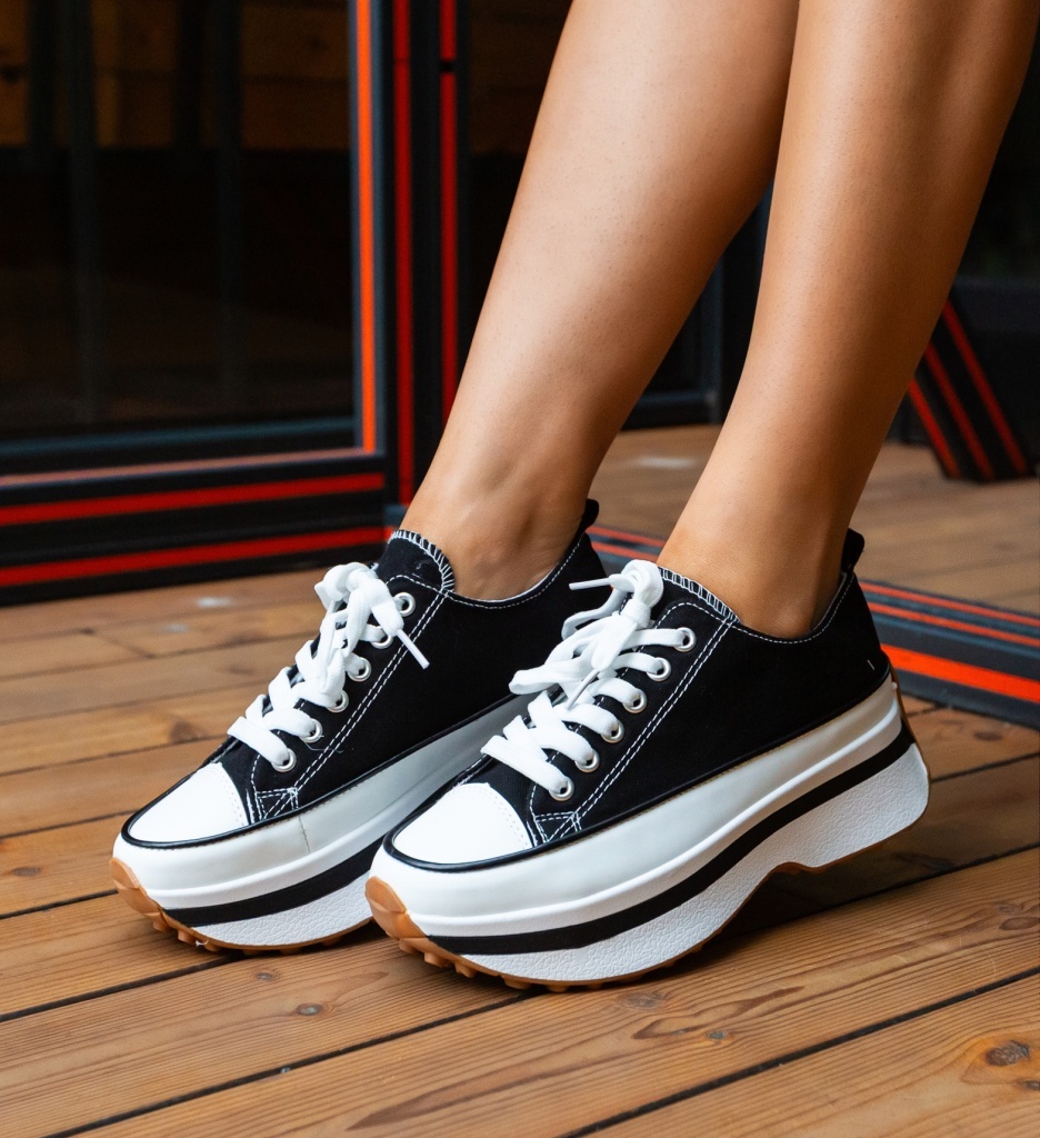 Sneakers Dama Marble Negri | Confort si Stil