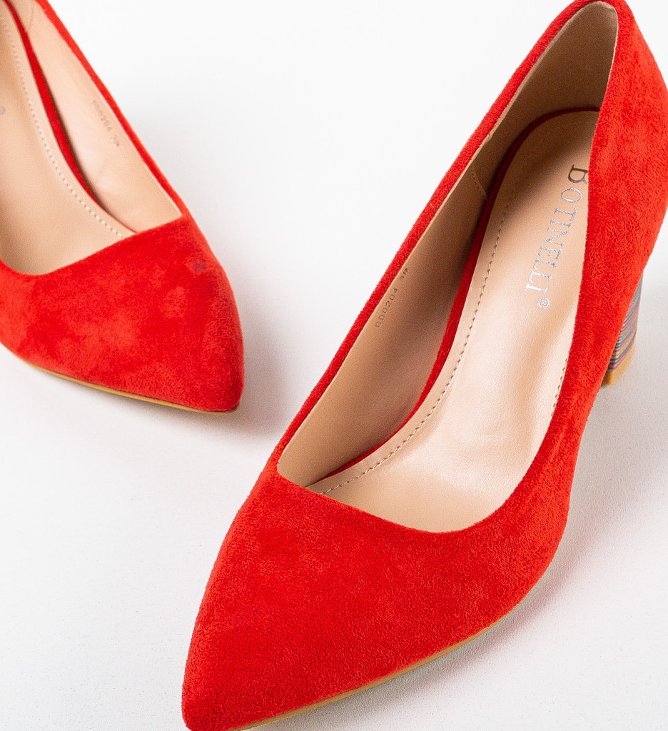 Pantofi Ferne Rosii cu Toc | Stil Elegant - imagine 7