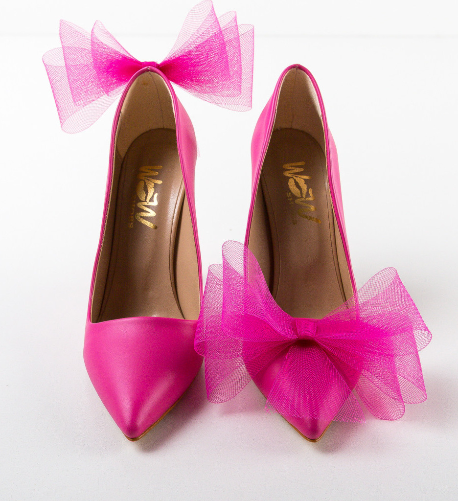 Pantofi Merlyn Fuchsia Eleganți cu Toc - imagine 6