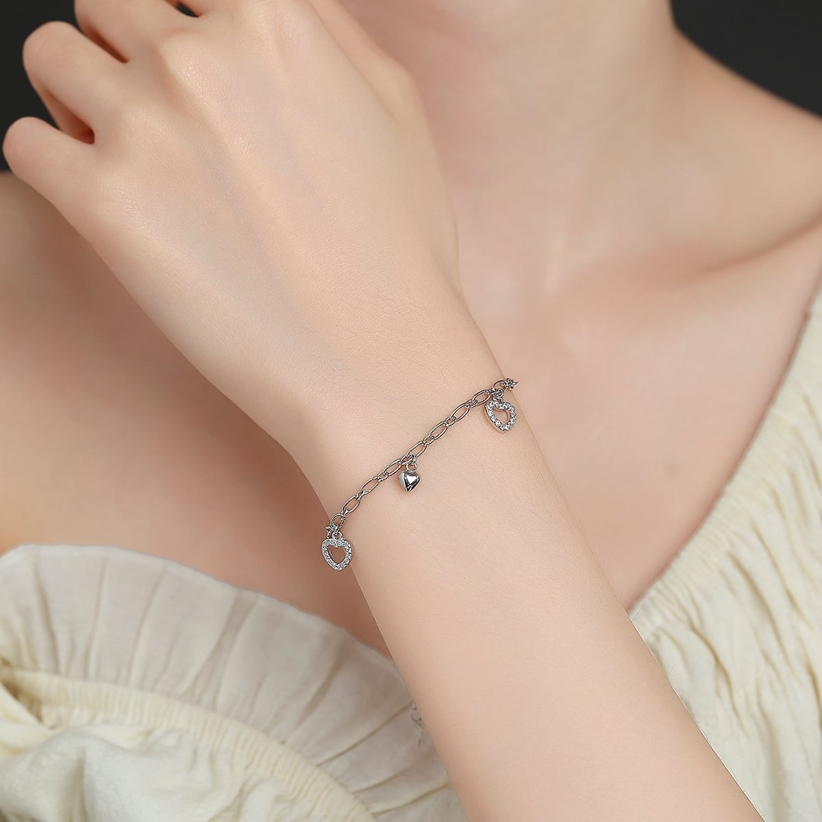 Brățară Argint 925 Delis cu Inimioare - Elegantă - imagine 2