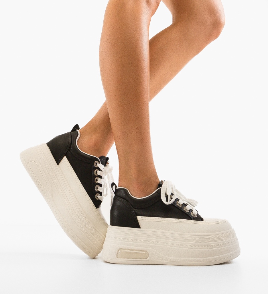 Sneakers Dama Sitre Negri - Confort și Stil - imagine 2