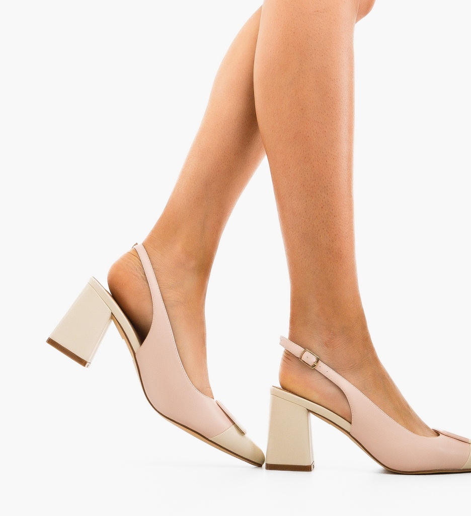 Pantofi Sandy Roz cu Toc Eleganți - imagine 3