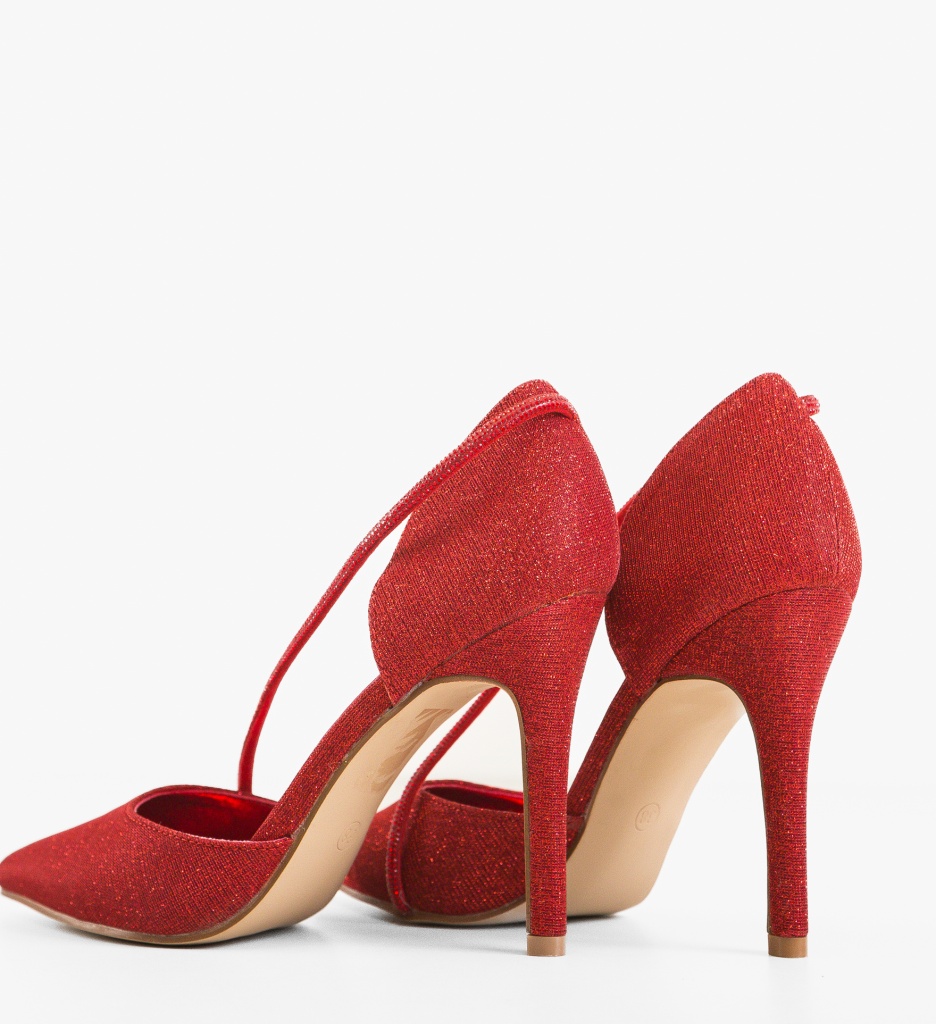 Pantofi dama Hande Rosii cu toc elegant - imagine 5