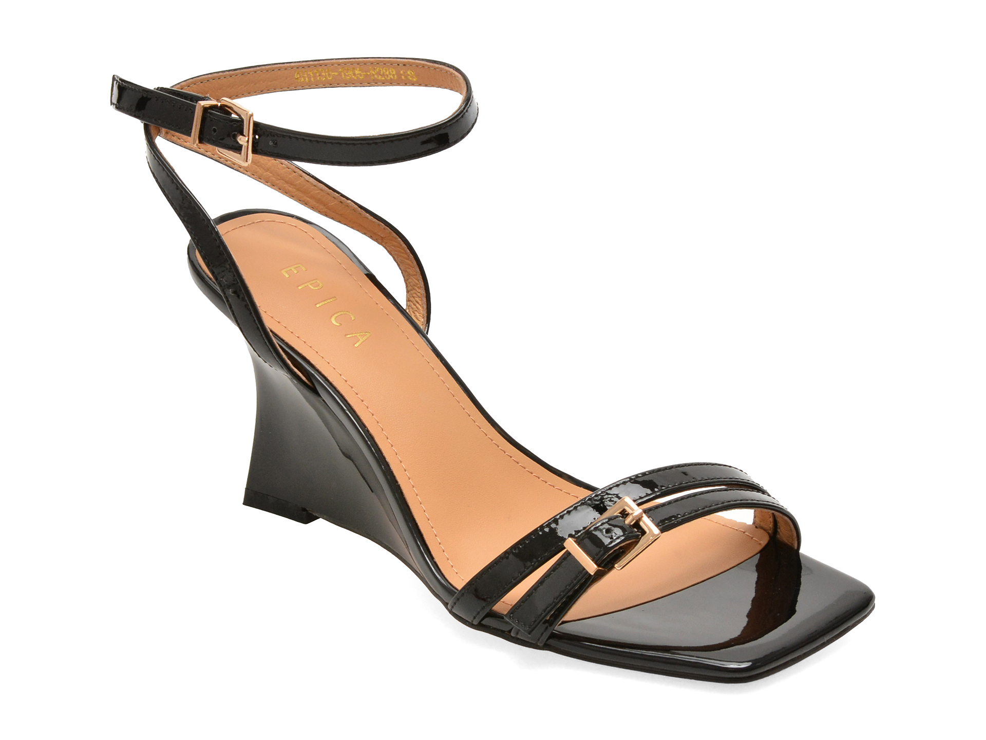 Sandale Epica Negre Piele Lacuită | Eleganță Premium
