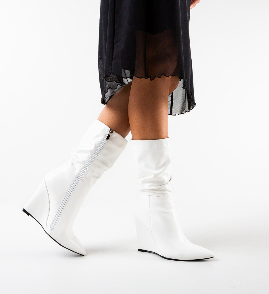 Botine Dama Freeman Albe | Stil Modern Versatil - imagine 3
