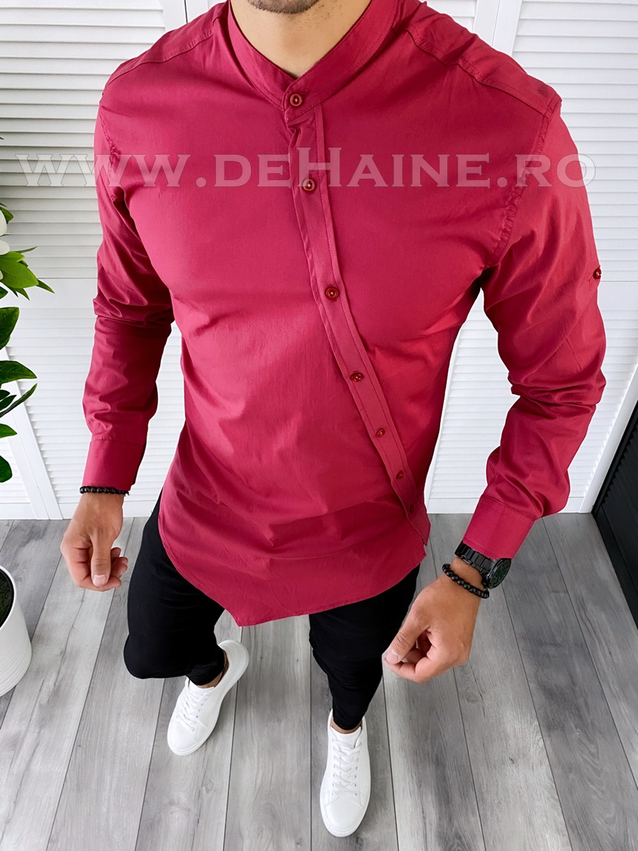 Camașă Grena Asimetrică | Look Modern Slim Fit