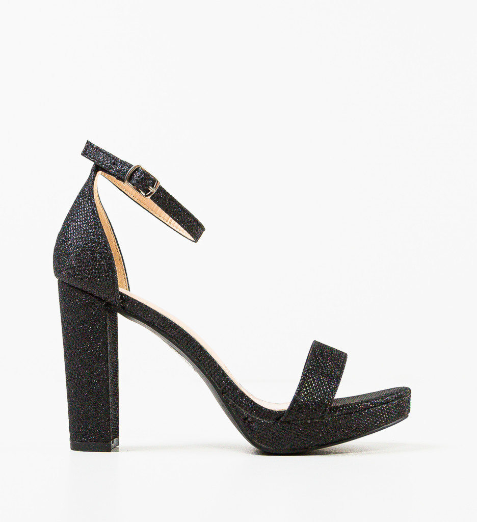 Sandale cu toc Narayan Negre - Eleganță și Stil - imagine 4