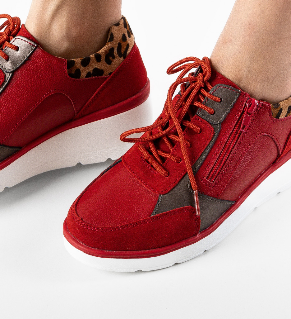Sneakers Dama Nysa Rosii - Stil și Confort - imagine 3