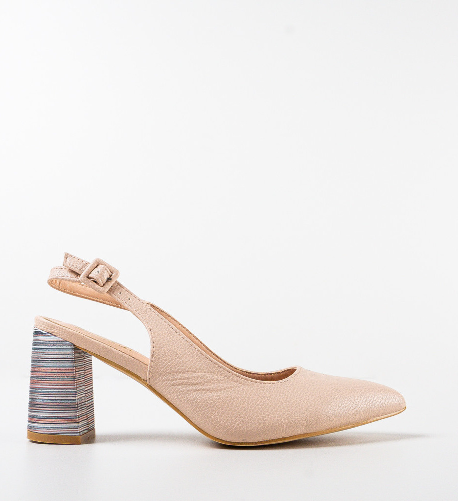 Pantofi Blane Bej Eleganți cu Toc Comfort - imagine 6