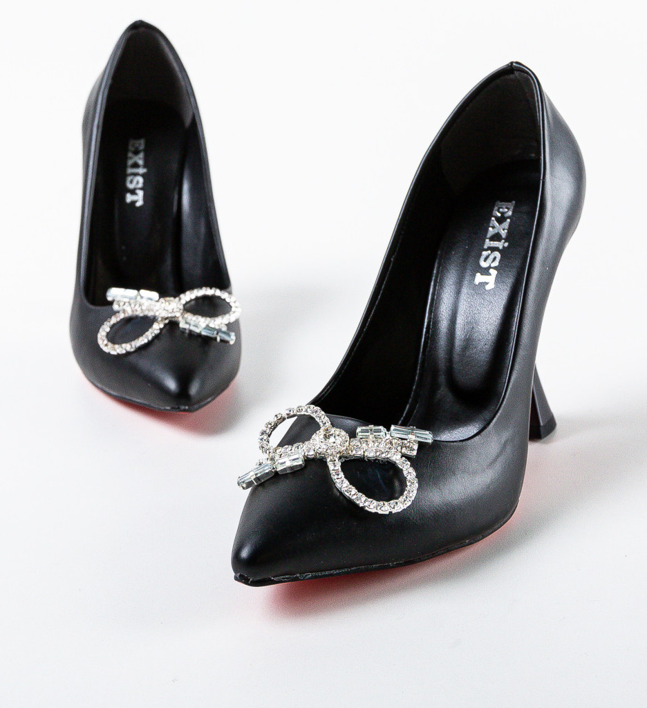 Pantofi Dama Gogan Negri cu Toc Eleganți - imagine 3