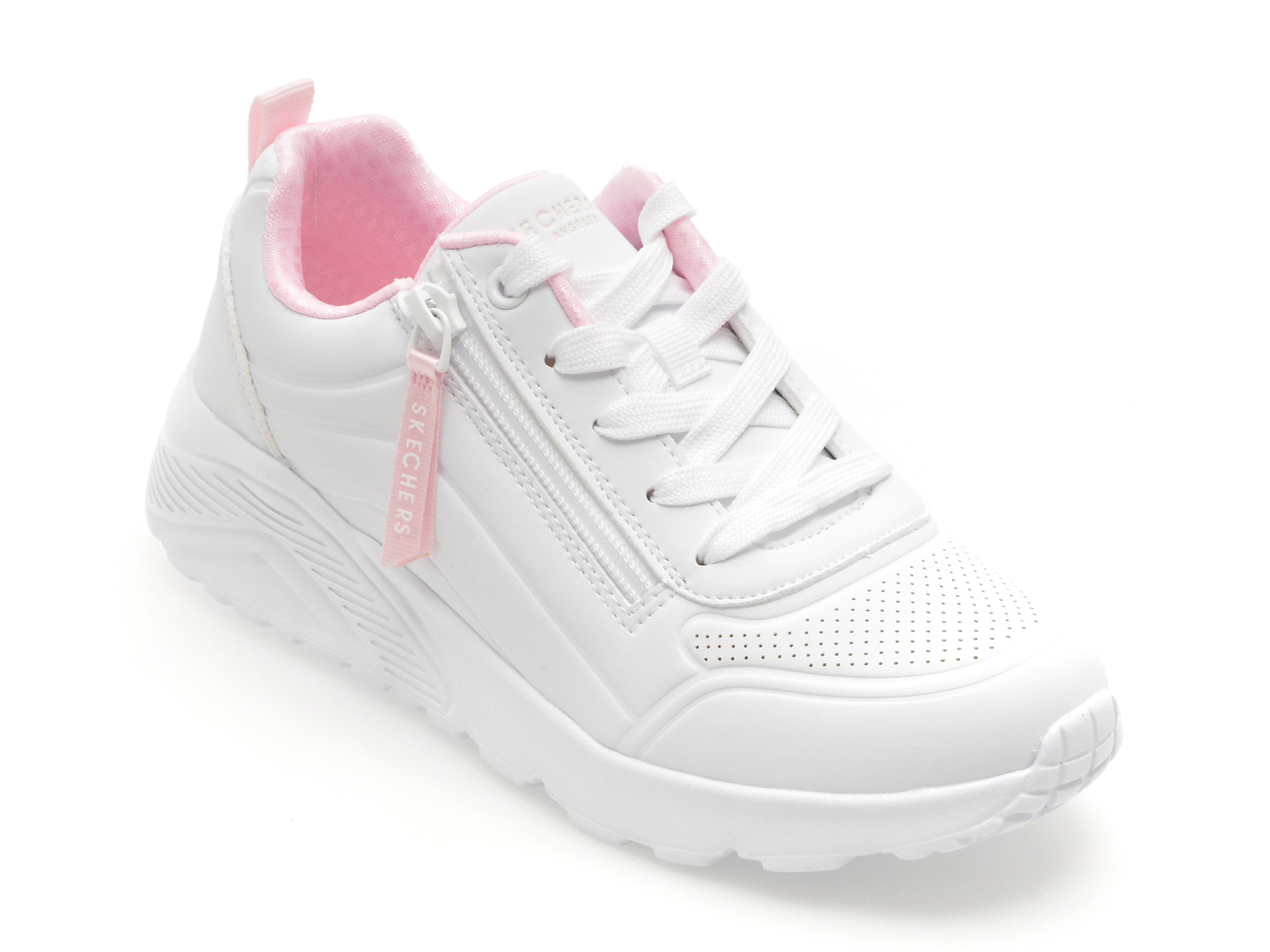 Skechers UNO LITE - Pantofi sport albi din piele - imagine 2