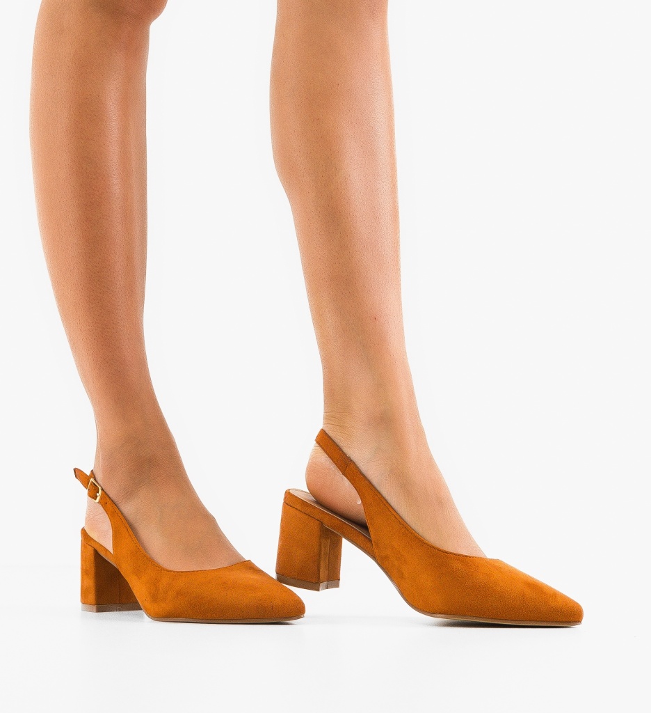 Pantofi Gally Camel cu toc elegant - imagine 2