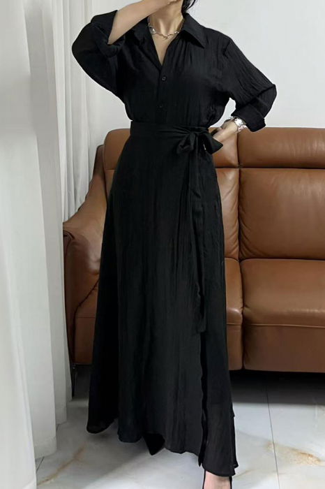 Compleu Creponat Vascoza Shopika | Elegant Negru