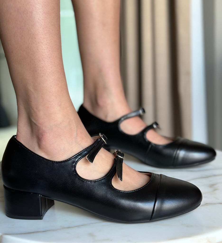 Pantofi Jordan Negri Eleganți - Toc Înalt - imagine 4