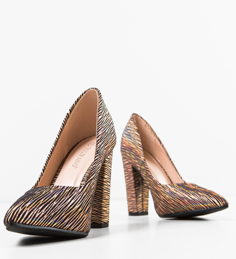 Pantofi Dama Huber Aurii | Eleganță și Stil - imagine 5