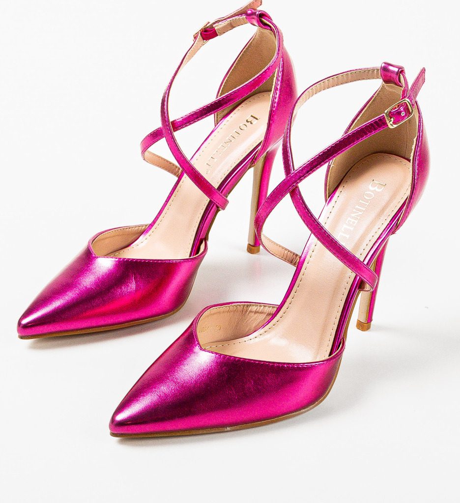 Pantofi Toc Arpat Fuchsia - Eleganță și Stil - imagine 5