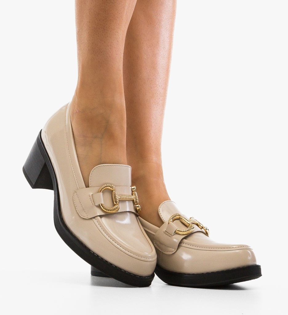 Pantofi dama Oander Bej eleganți cu toc