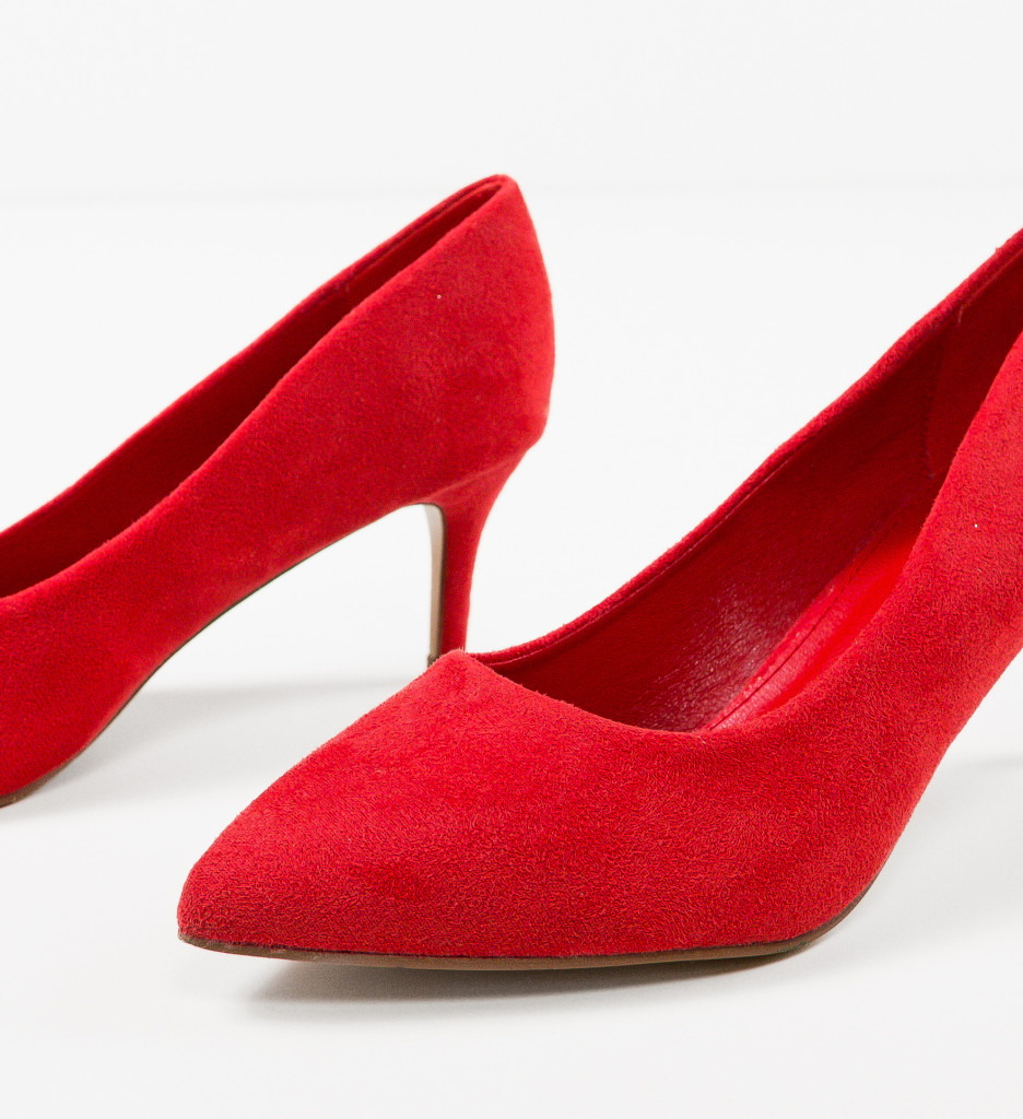 Pantofi Dama Rosii cu Toc Eleganți
