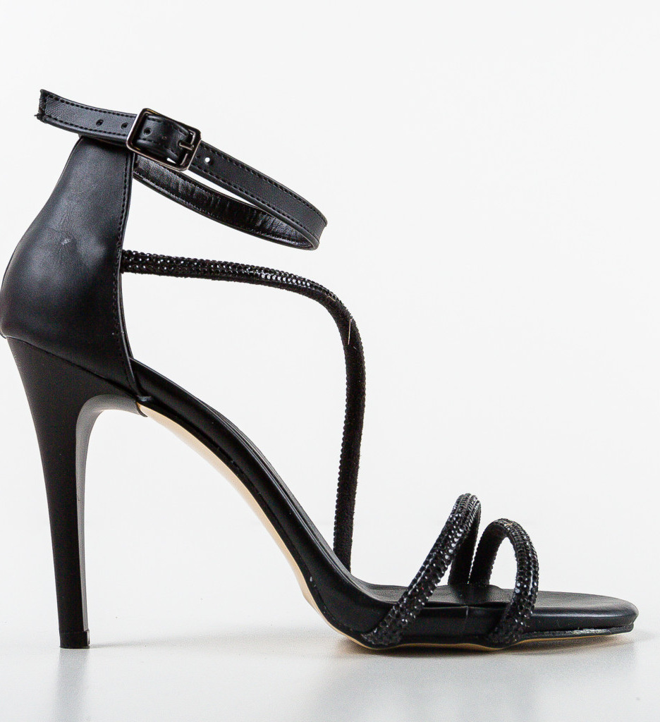 Sandale Toc Fasaj Negre - Eleganță și Stil - imagine 5