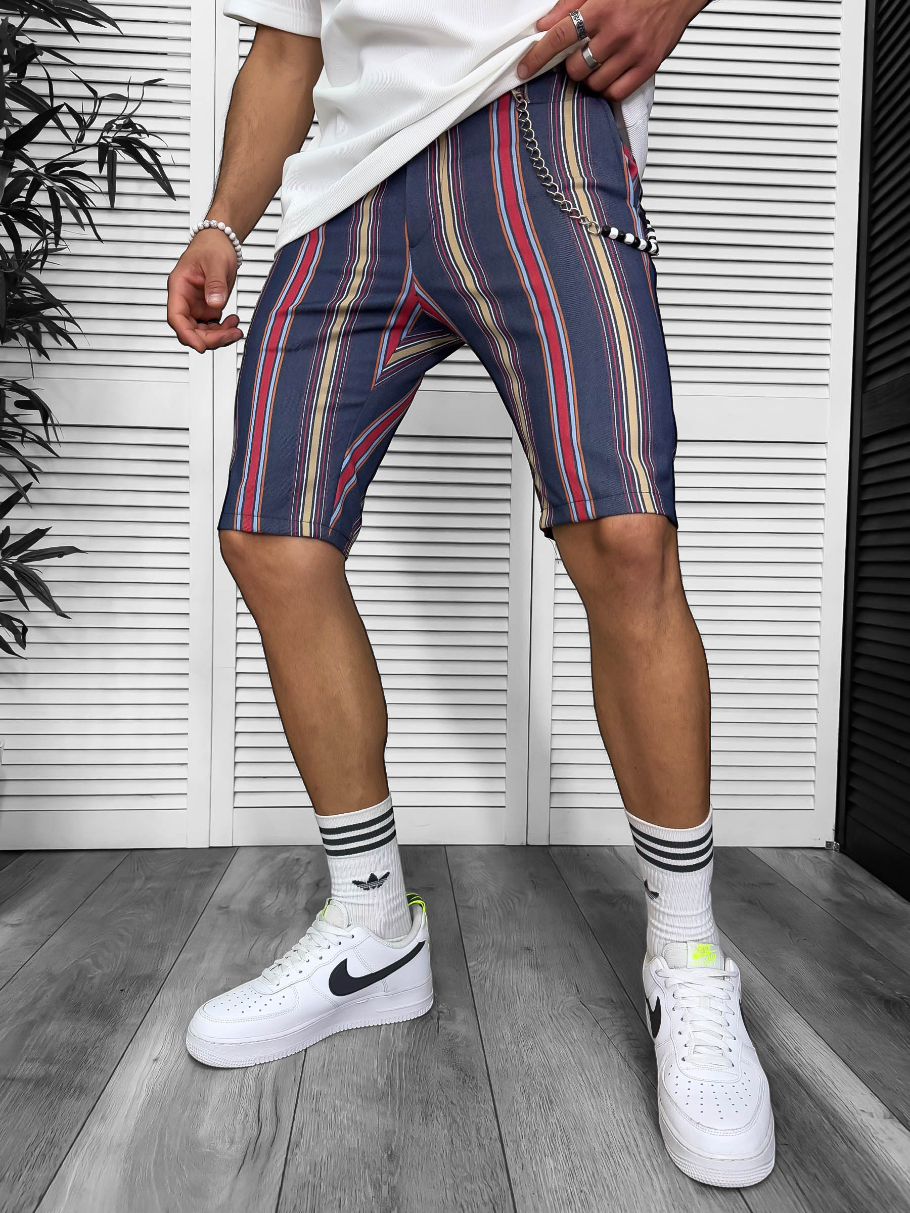 Pantaloni Scurți Dungi Casual Bărbați