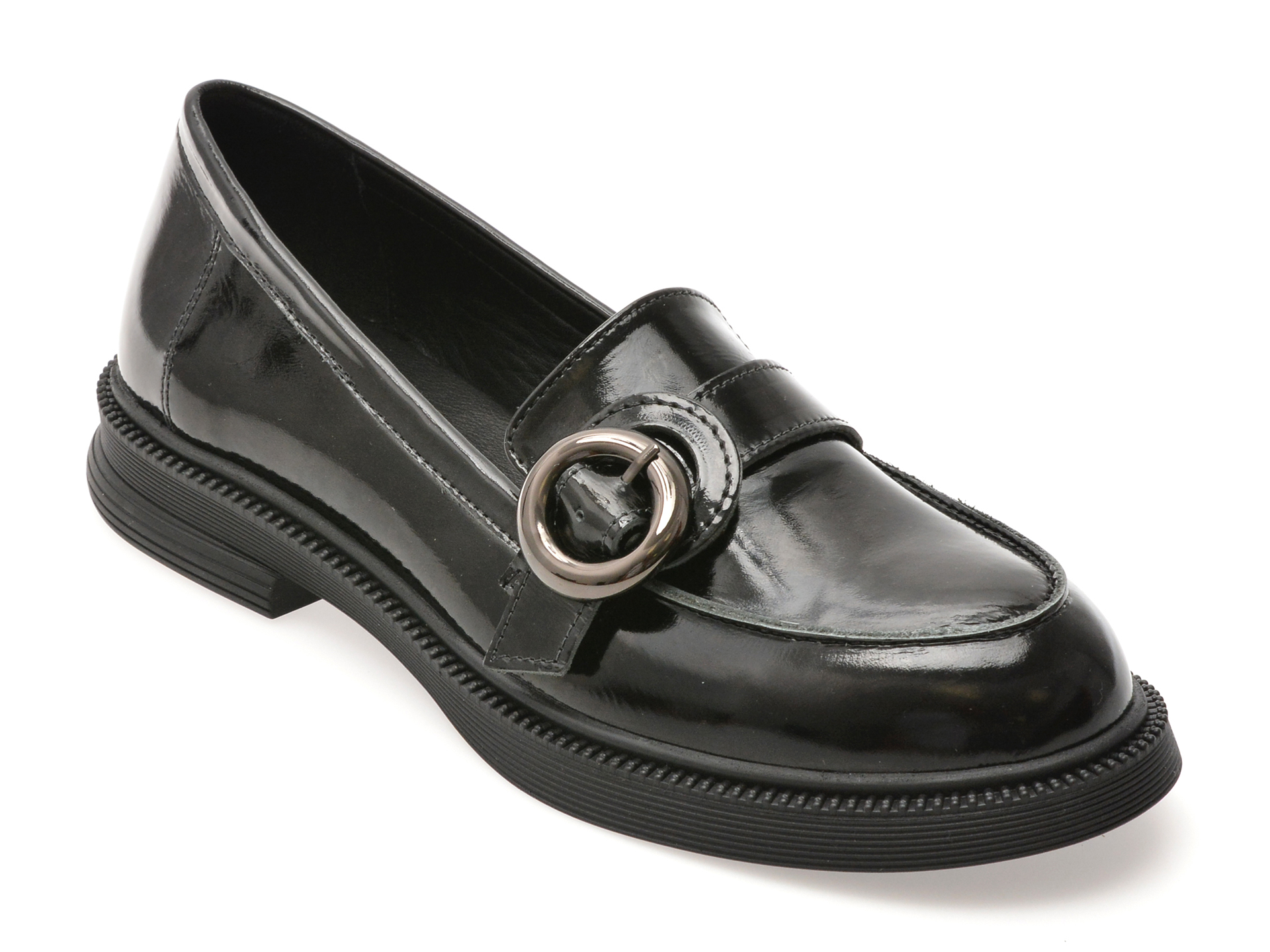 Mocasini Epica Negri din Piele Lacuită