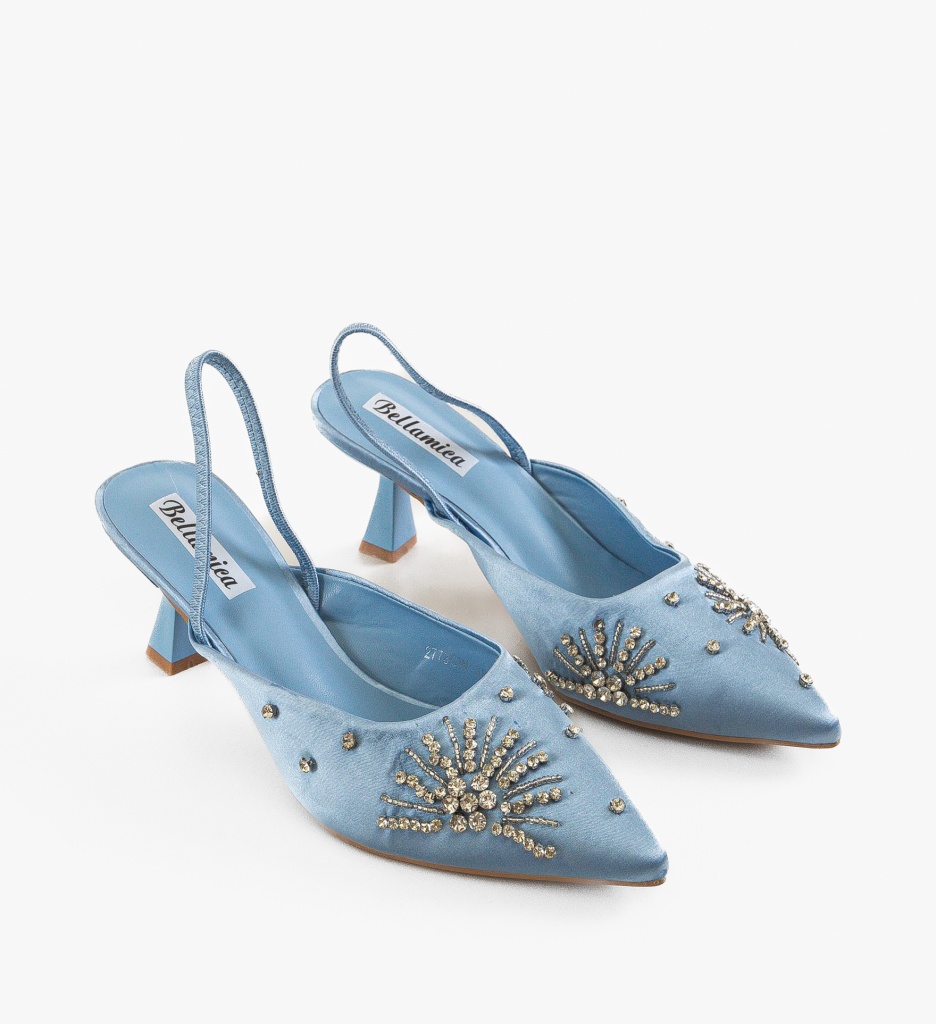 Pantofi dama Betsy Albastri cu toc elegant - imagine 4
