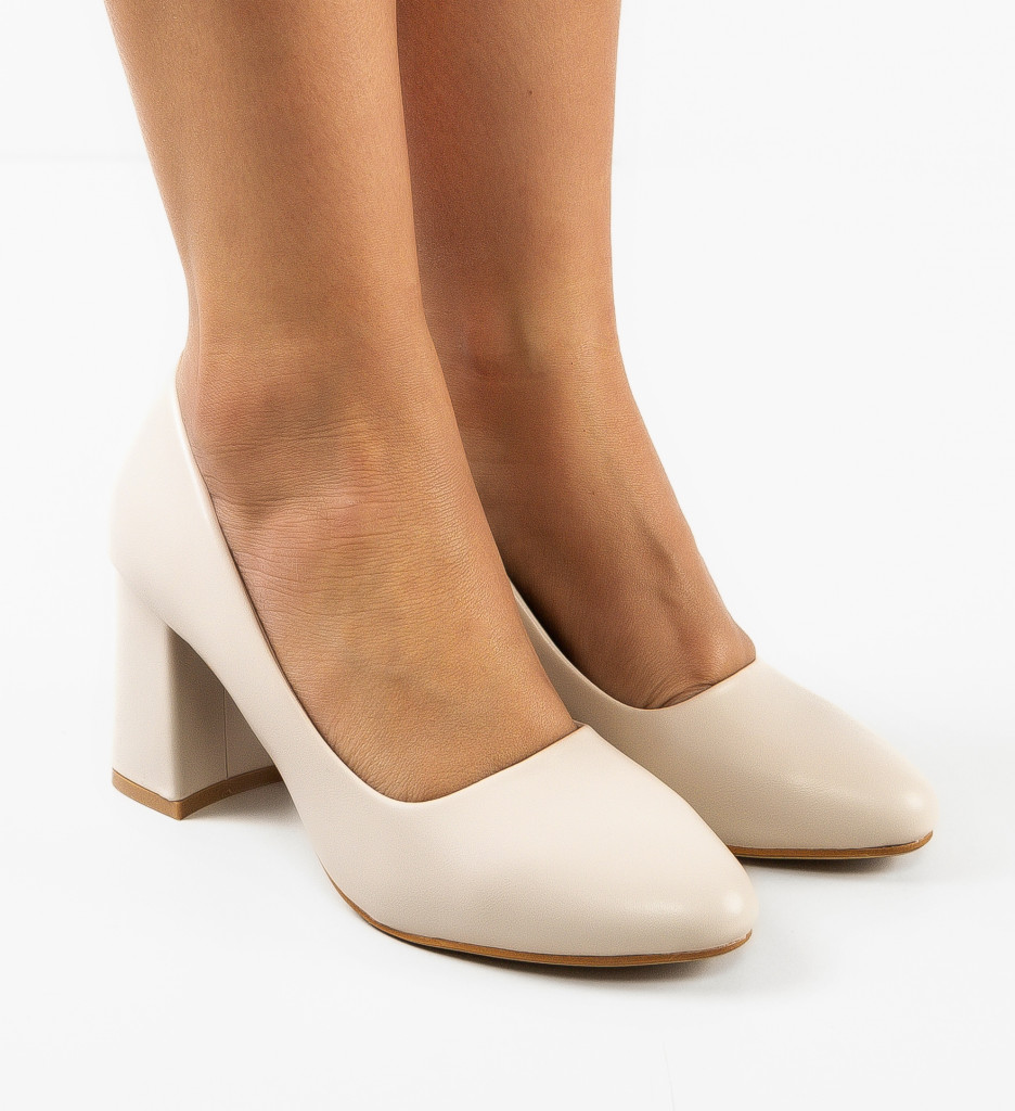 Pantofi dama cu toc Bright Bej 2 - Eleganță și Stil - imagine 4