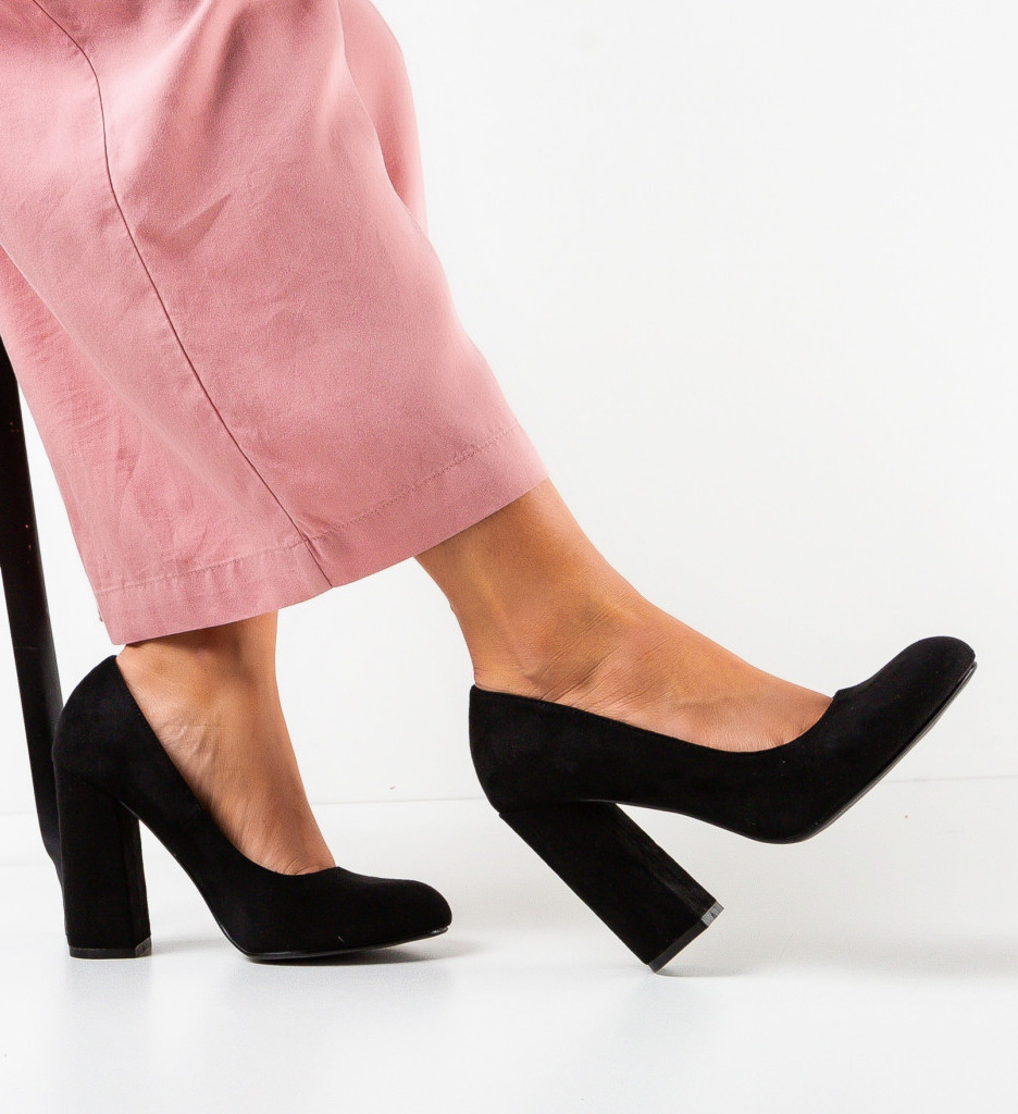 Pantofi Dama Almond Negri Eleganți - imagine 2