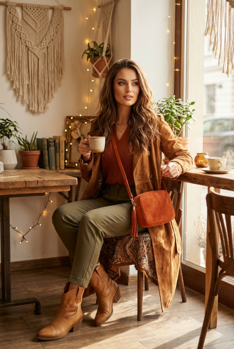 Geanta Crossbody Piele Intorsă Shopika