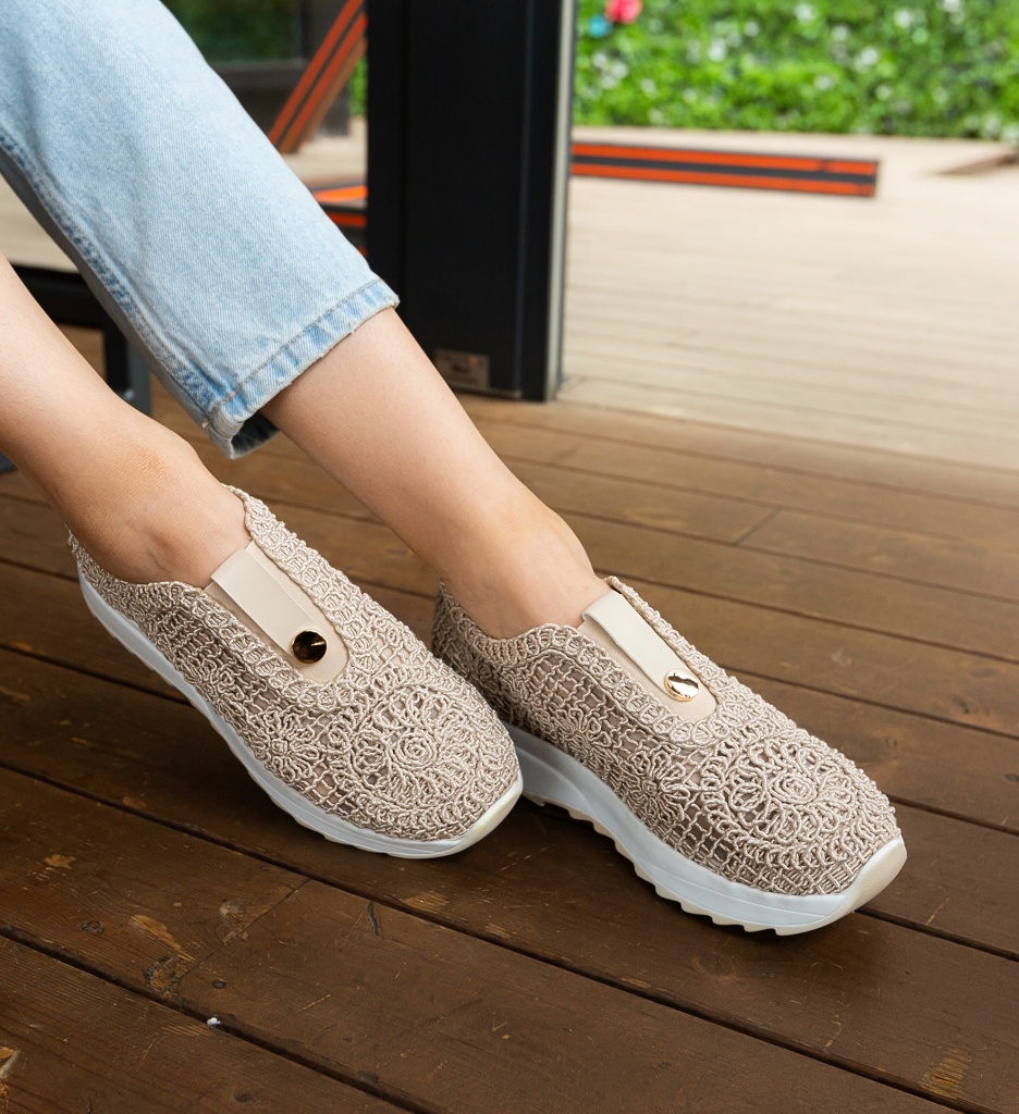 Sneakers Dama Selima Bej - Confort și Stil - imagine 3