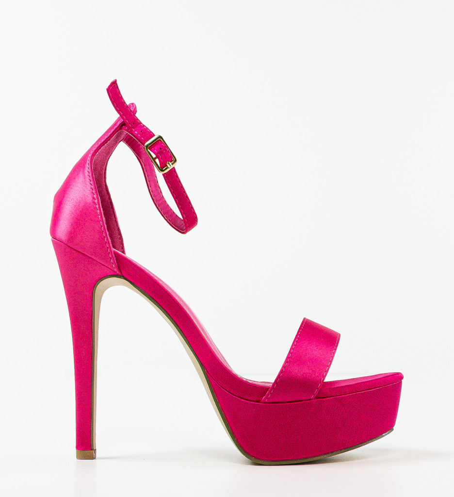 Sandale cu Toc Bannist Fuchsia | Eleganță Asigurată