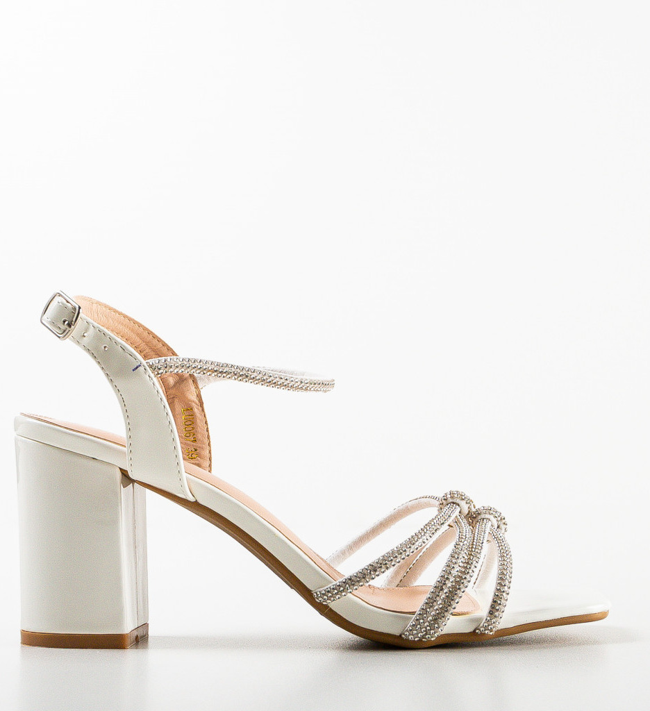 Sandale Redeal cu Toc Elegante Albe - imagine 5