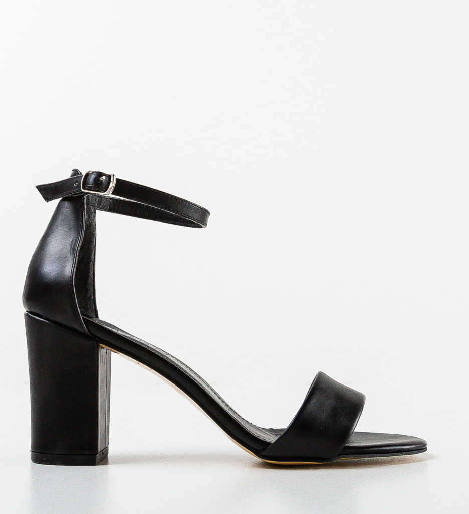 Sandale Dama Negre cu Toc Elegante Sambelar - imagine 5