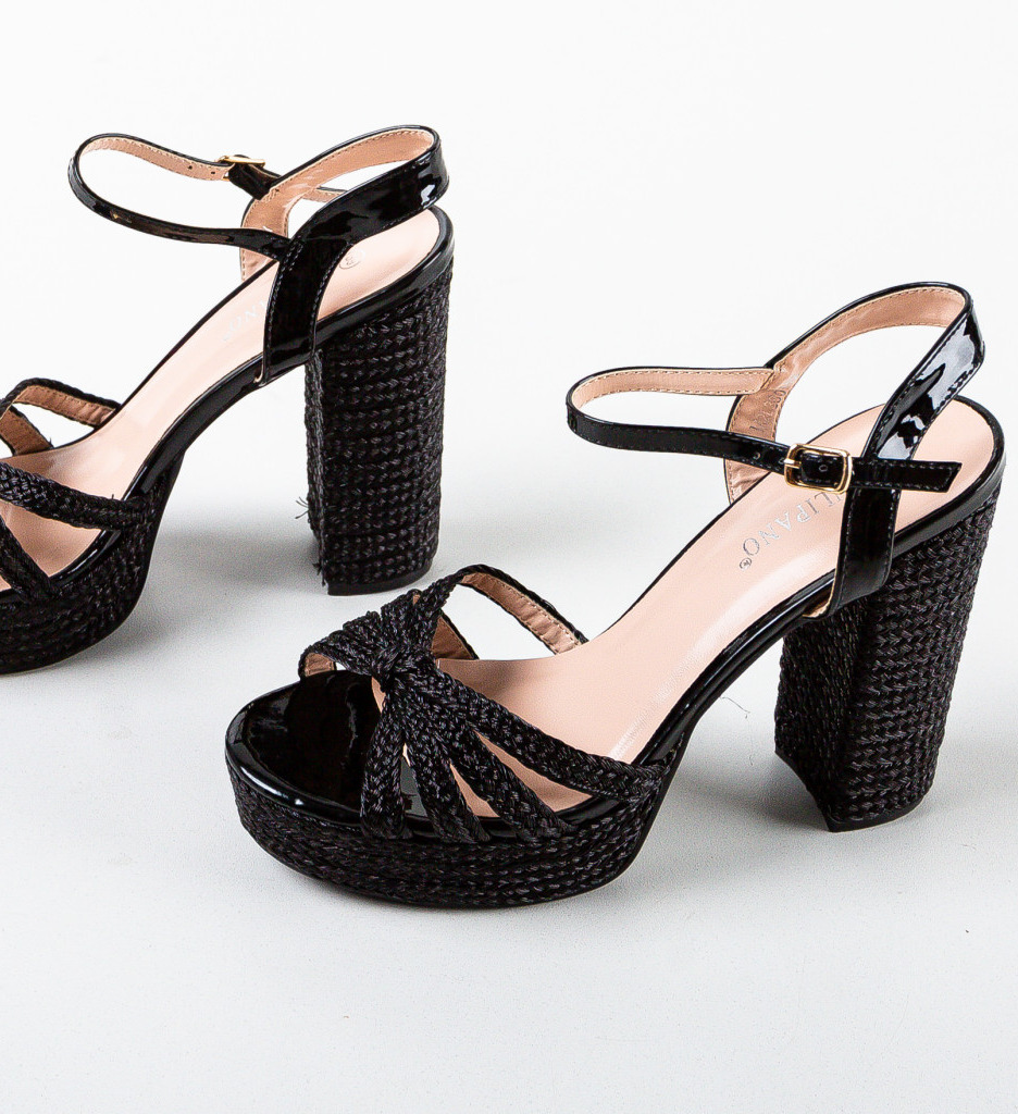 Sandale cu Toc Brennan Negre - Eleganță Asigurată - imagine 7