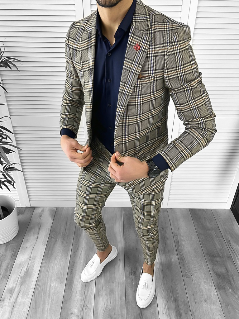 Costum Barbati Slim Fit Carouri Elegant