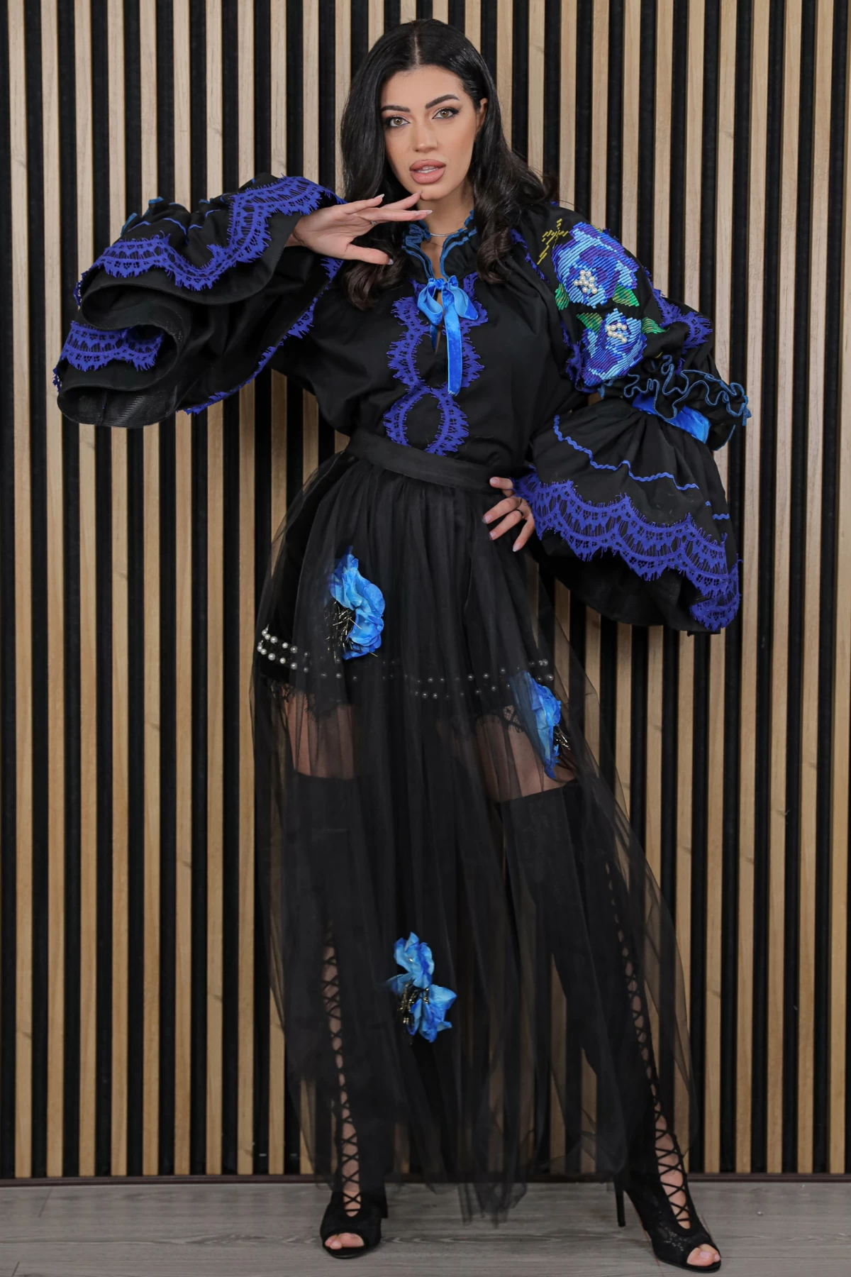 Fotă Dublă Neagră Legendaria | Trandafiri 3D Manual