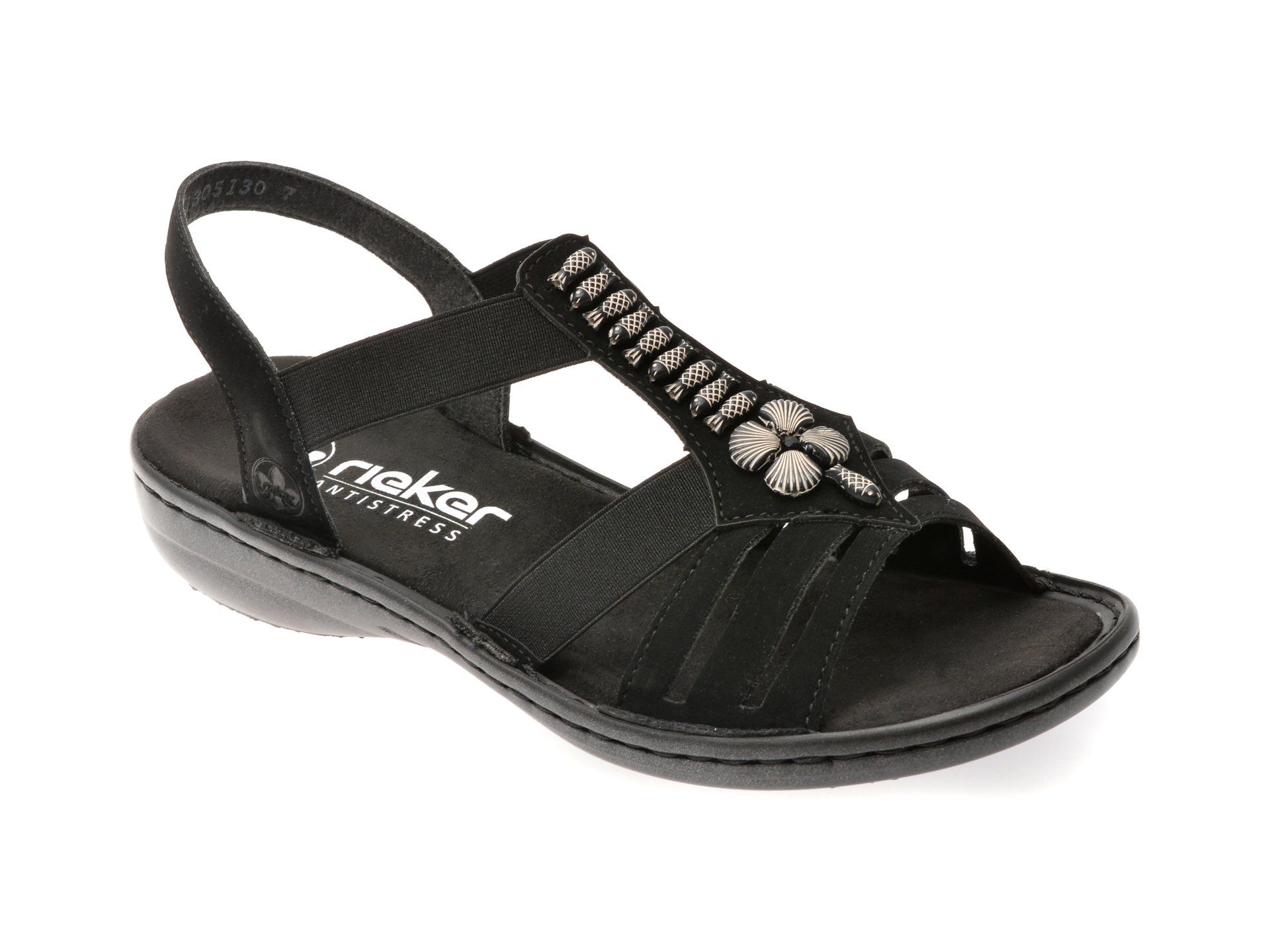 Sandale Rieker Negre Confortabile Piele Ecologică