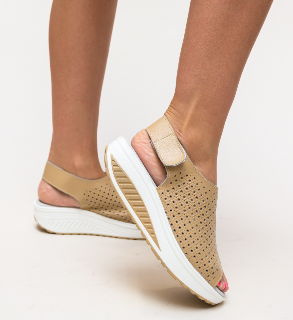 Sandale Platforme Bej - Stil si Confort - imagine 2
