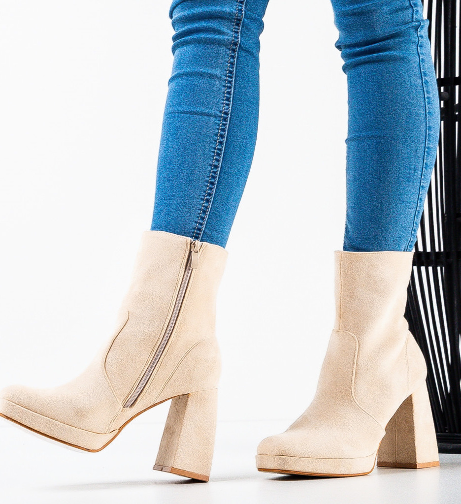 Botine Dama Abbey Bej | Eleganță și Confort - imagine 2