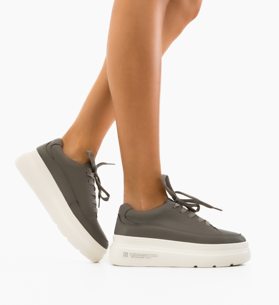 Sneakers Dama Moon Gri 2 - Confort & Stil Urban - imagine 5