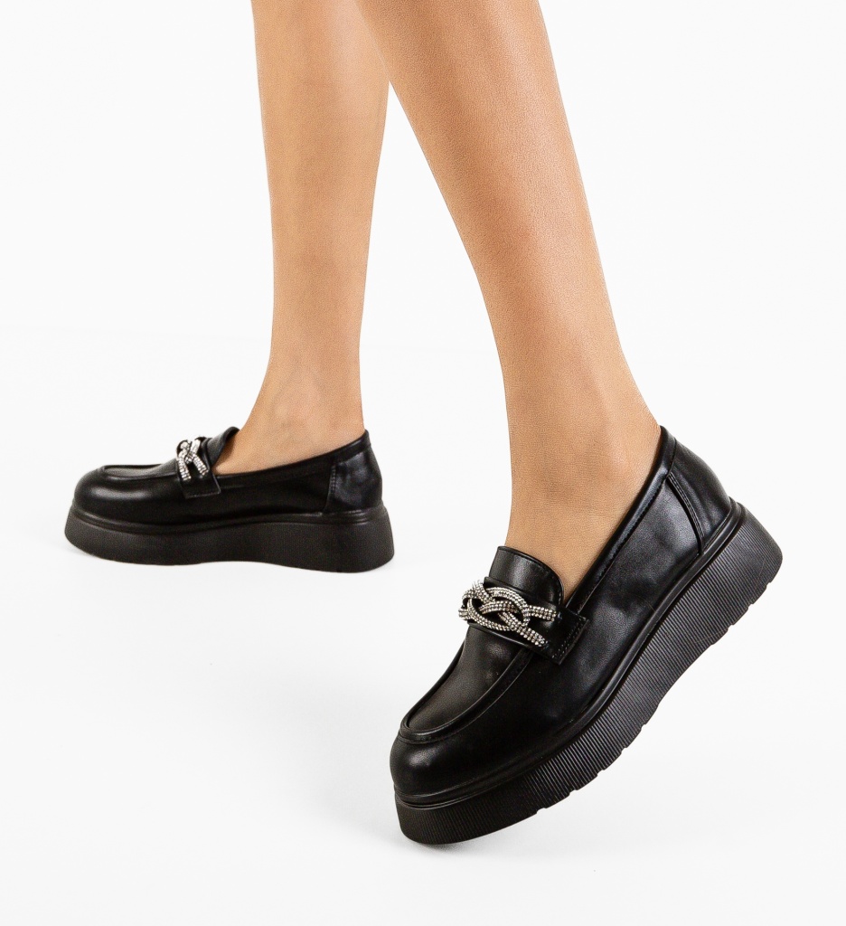 Pantofi Casual Hallel Negri | Stil & Confort - imagine 2