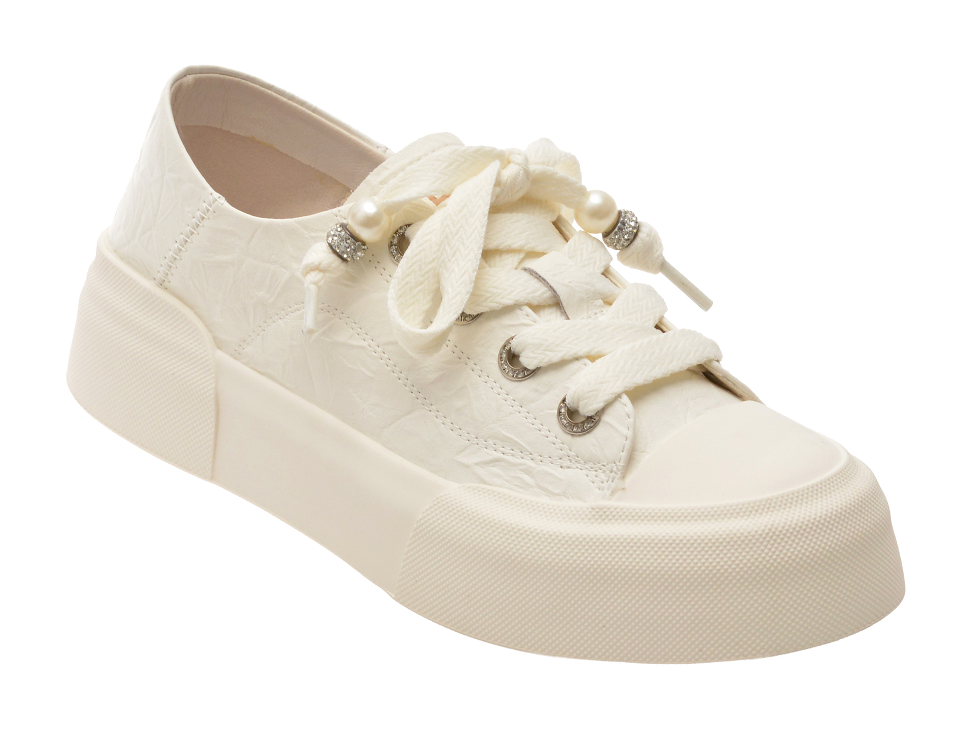 Pantofi sport FLAVIA PASSINI albi din piele naturală