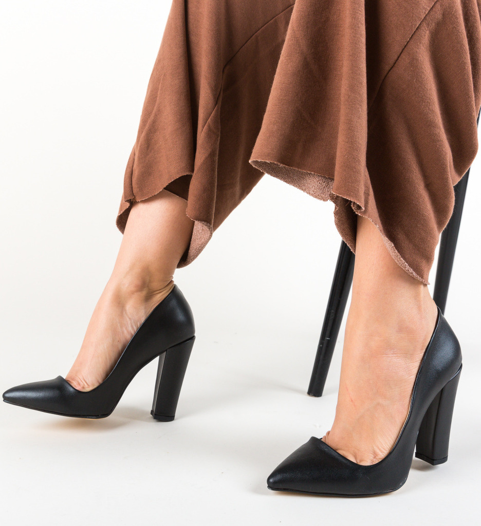 Pantofi cu Toc Sunshine Negri 3 - Stil Versatil - imagine 2