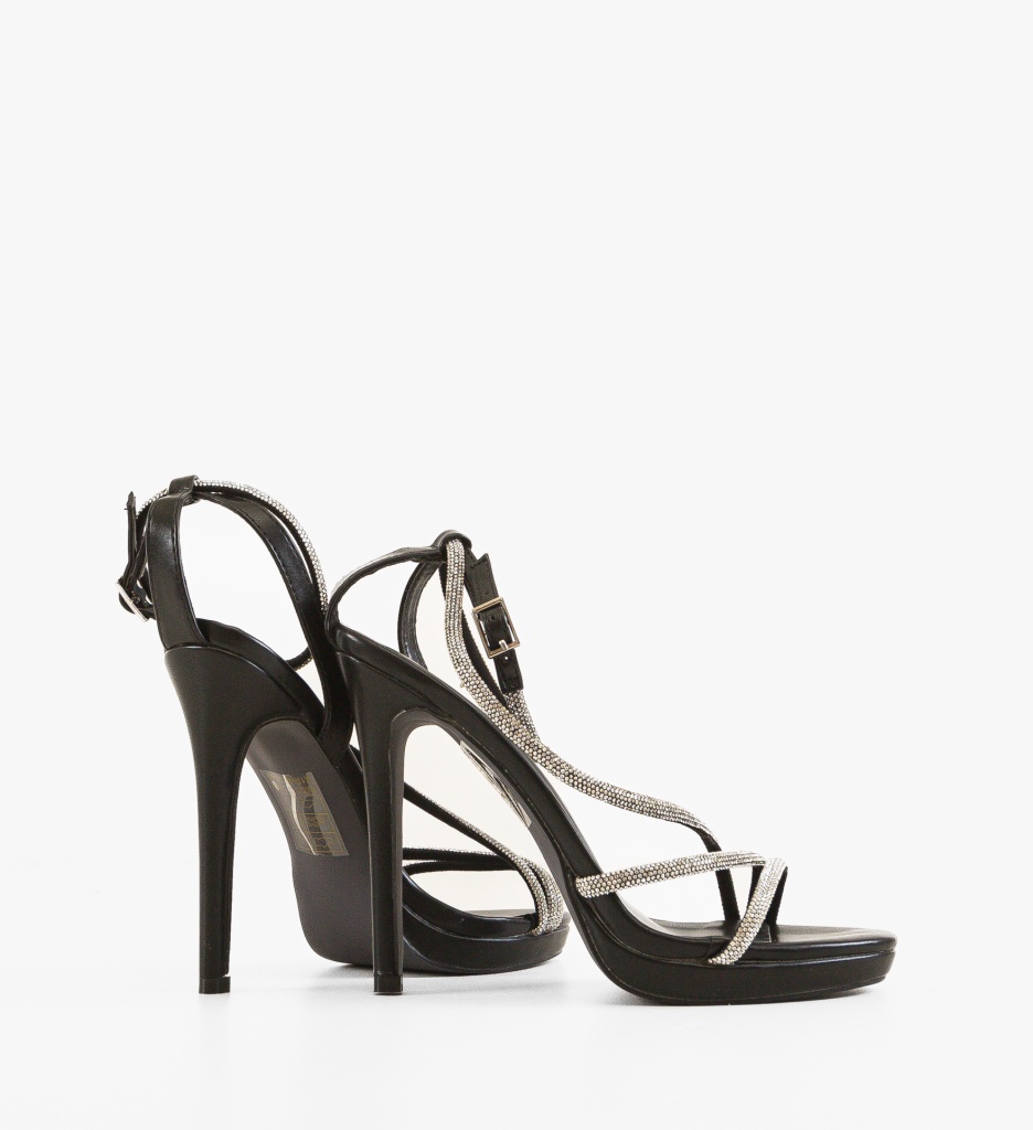 Sandale cu toc Polly Negre | Eleganță și Stil - imagine 2