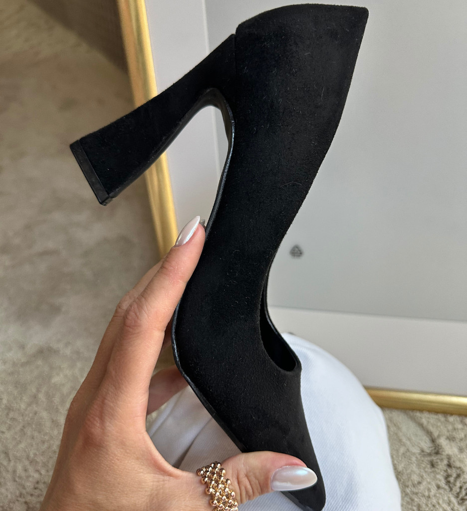 Pantofi Gherasim Negri cu Toc Eleganți - imagine 3