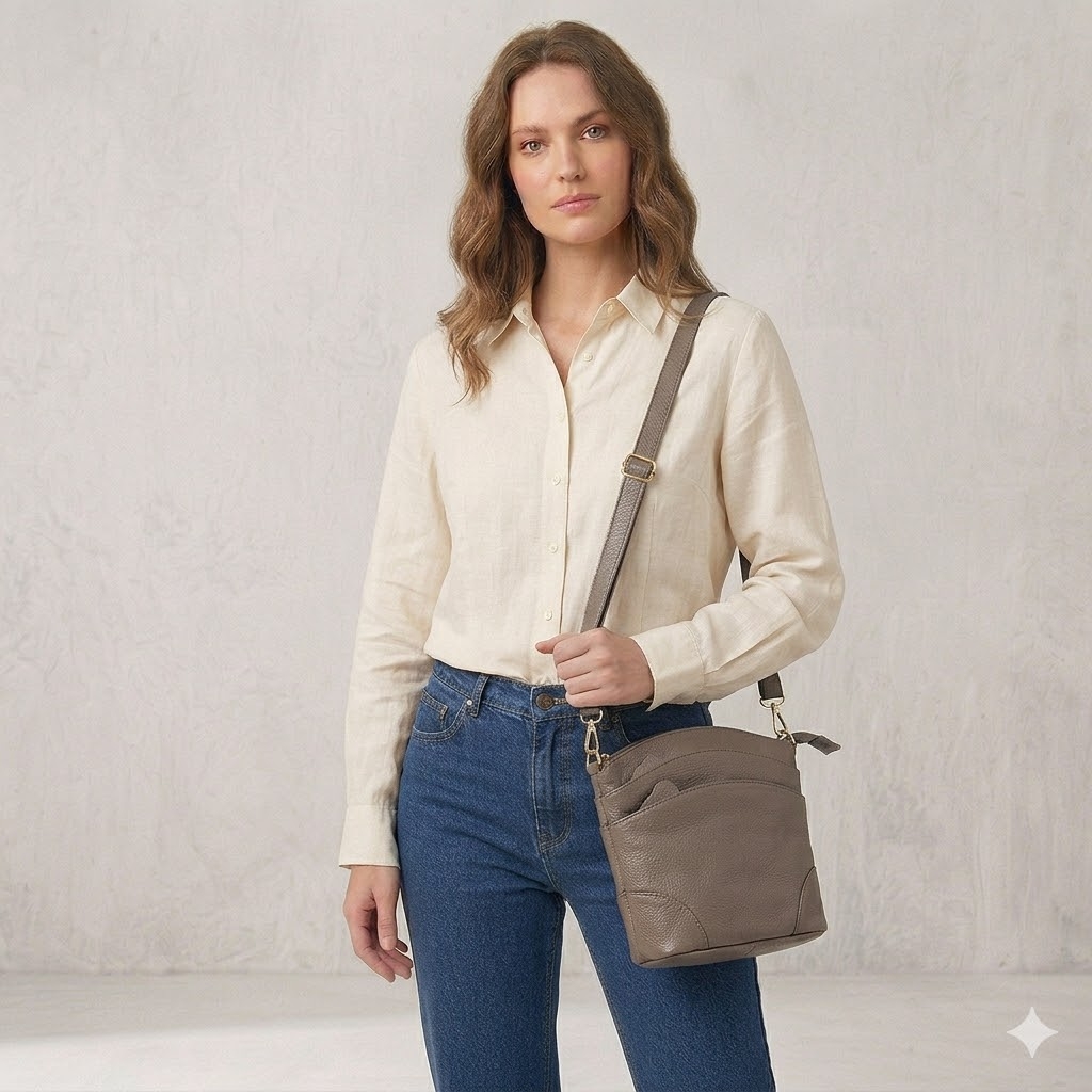 Geanta Dama Delis Missa, Piele Naturala, Elegantă - imagine 3