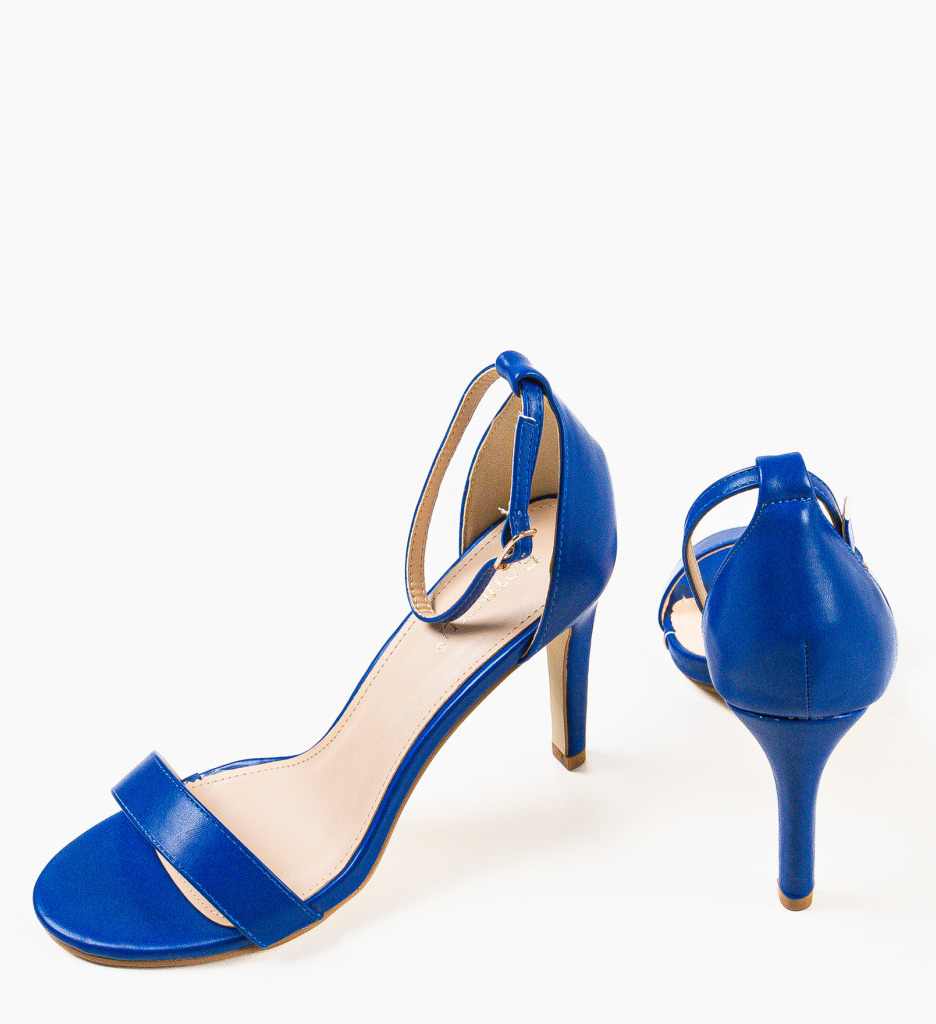 Sandale cu toc Rekoman Albastre Elegante - imagine 7