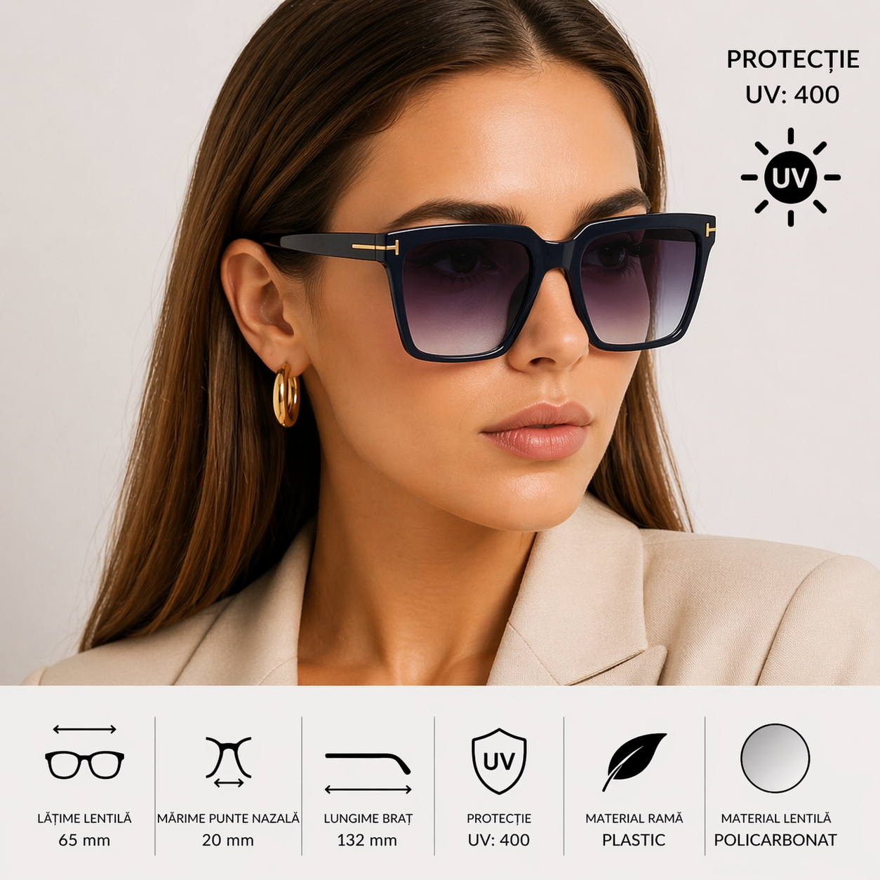 Ochelari de soare Picadili pentru femei, UV400 - imagine 4