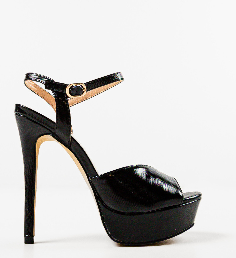Sandale Toc Ivy Negre - Eleganță și Stil - imagine 4