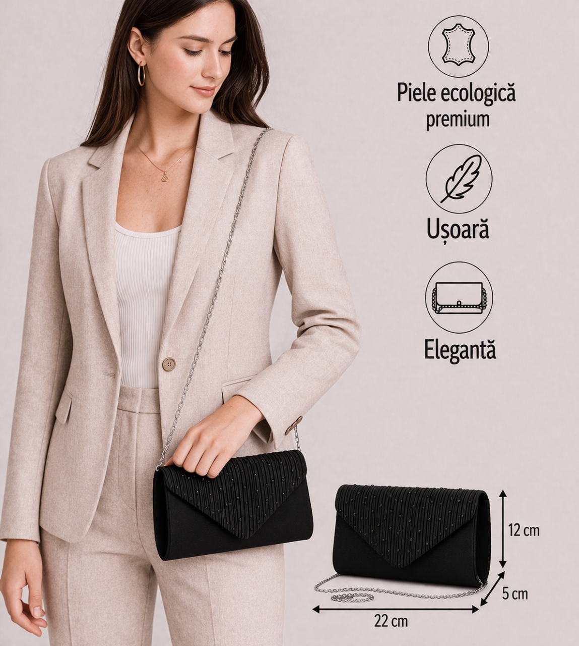 Geanta Ocazie Delis Lirael GT2463 Negru, Eleganta - imagine 2